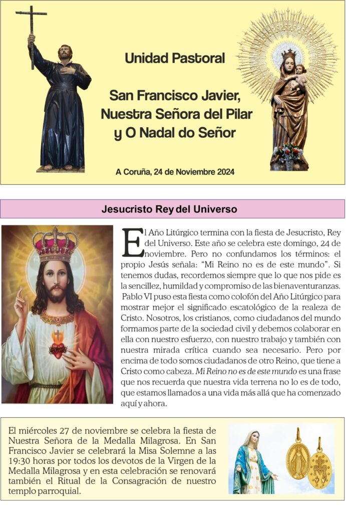 CATÓLICOS EN LA CORUÑA – Boletín Parroquial del mes de noviembre de 2024