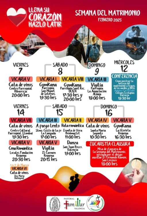 CATÓLICOS EN VALENCIA – Actividades en la Diócesis de Valencia con motivo de la Semana del Matrimonio 2025