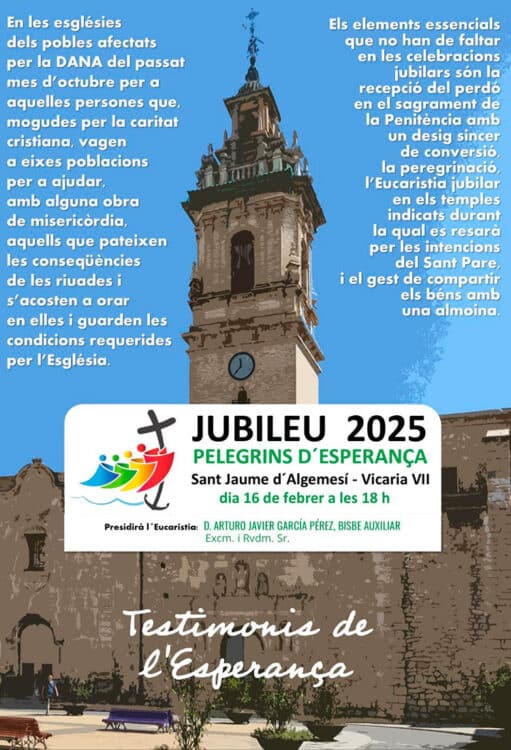 CATÓLICOS EN VALENCIA – Jubileo de la Caridad, este domingo, en Algemesí, presidido por mons. Arturo Javier García