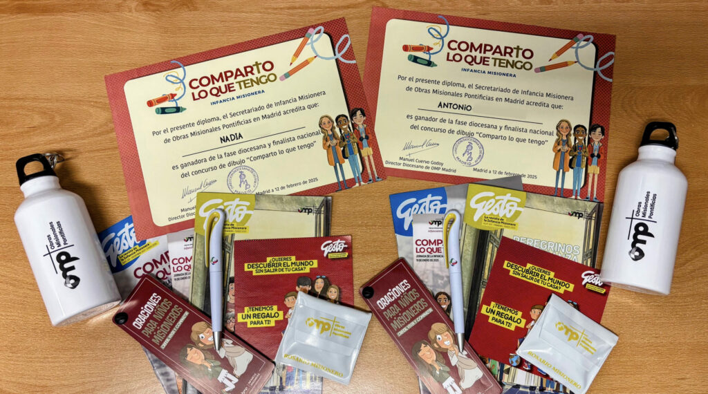 CATÓLICOS EN MADRID – Nadia  y Antonio los ganadores de la fase diocesana del concurso de dibujo.