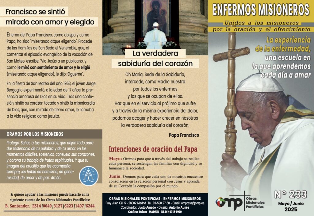 CATÓLICOS EN MADRID – Tríptico Enfermos Misioneros may-jun 2025