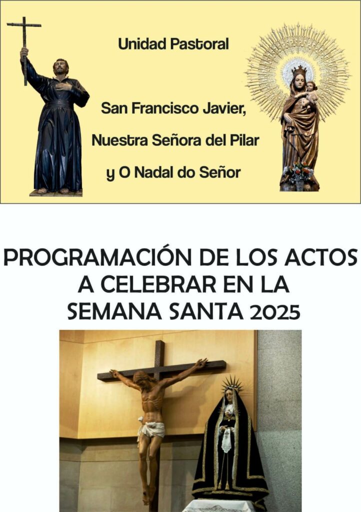 CATÓLICOS EN LA CORUÑA – Horarios Semana Santa 2025-Mural-Anuncio Peregrinación a Lourdes 2025