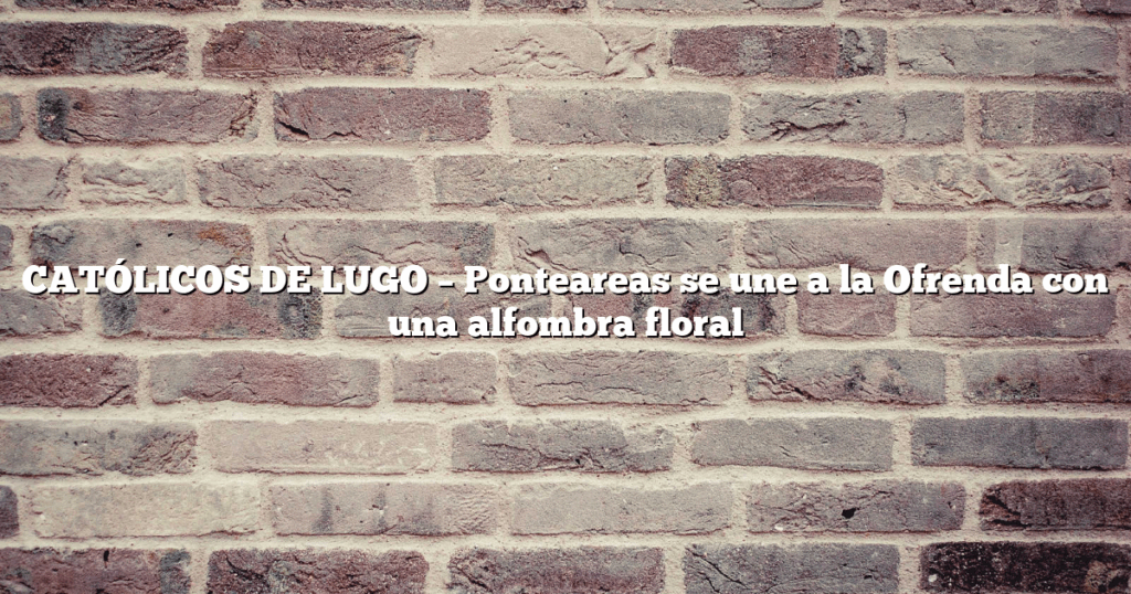 CATÓLICOS DE LUGO – Ponteareas se une a la Ofrenda con una alfombra floral