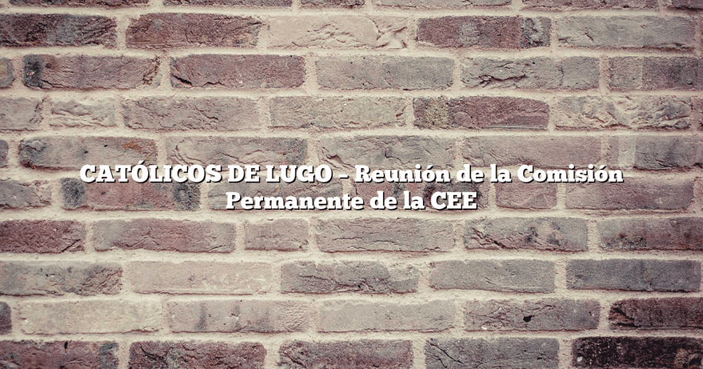 CATÓLICOS DE LUGO – Reunión de la Comisión Permanente de la CEE