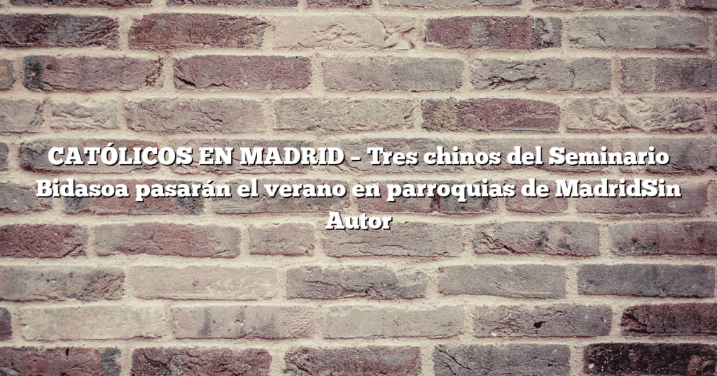 CATÓLICOS EN MADRID – Tres chinos del Seminario Bidasoa pasarán el verano en parroquias de MadridSin Autor