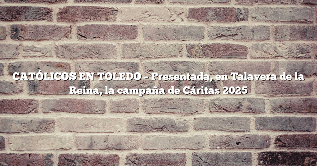 CATÓLICOS EN TOLEDO – Presentada, en Talavera de la Reina, la campaña de Cáritas 2025