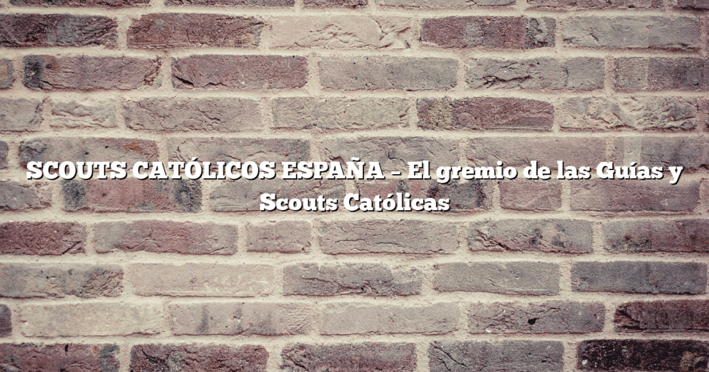 SCOUTS CATÓLICOS ESPAÑA – El gremio de las Guías y Scouts Católicas