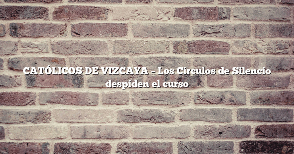 CATÓLICOS DE VIZCAYA – Los Círculos de Silencio despiden el curso