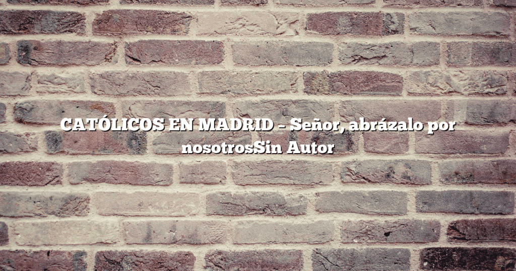 CATÓLICOS EN MADRID – Señor, abrázalo por nosotrosSin Autor