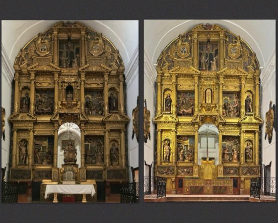 CATÓLICOS EN SEVILLA – Concluyen los trabajos de restauración del retablo de la iglesia de la Merced, en Écija