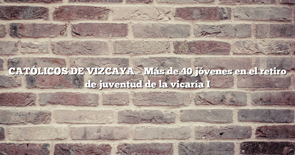 CATÓLICOS DE VIZCAYA – Más de 40 jóvenes en el retiro de juventud de la vicaría I