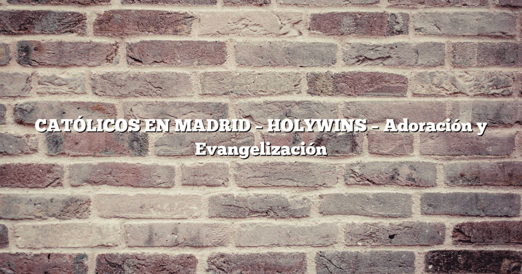 CATÓLICOS EN MADRID – HOLYWINS – Adoración y Evangelización