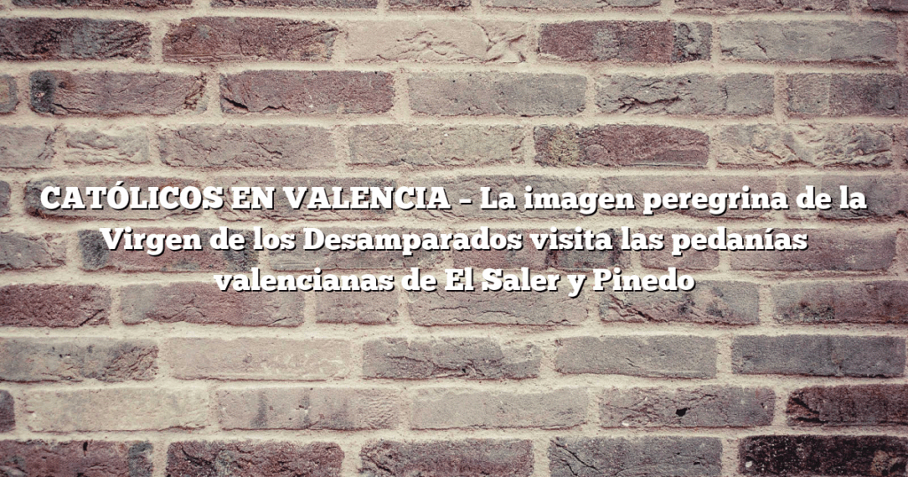 CATÓLICOS EN VALENCIA – La imagen peregrina de la Virgen de los Desamparados visita las pedanías valencianas de El Saler y Pinedo