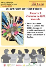 CATÓLICOS EN VALENCIA – Iglesia por el Trabajo Decente denuncia que el empleo precario aboca a mujeres, jóvenes y personas migrantes a la pobreza