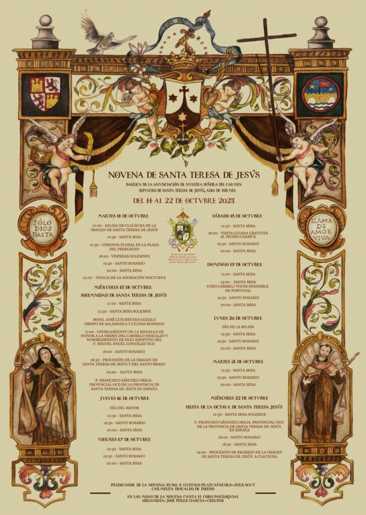 CATÓLICOS EN SALAMANCA – Santa Teresa de Jesús, patrona de la Diócesis de Salamanca, será honrada mañana en Alba de Tormes