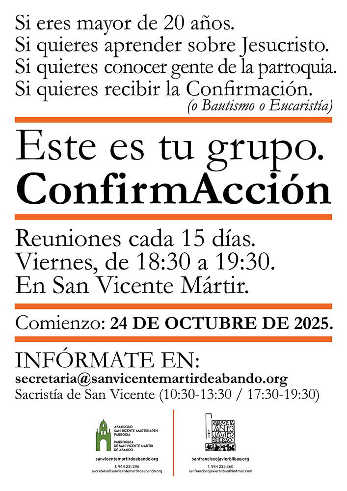 CATÓLICOS DE VIZCAYA – Confirmación de personas adultas