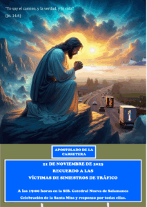 CATÓLICOS EN SALAMANCA – La diócesis recordará a las víctimas de siniestros de tráfico con una misa en la Catedral Nueva