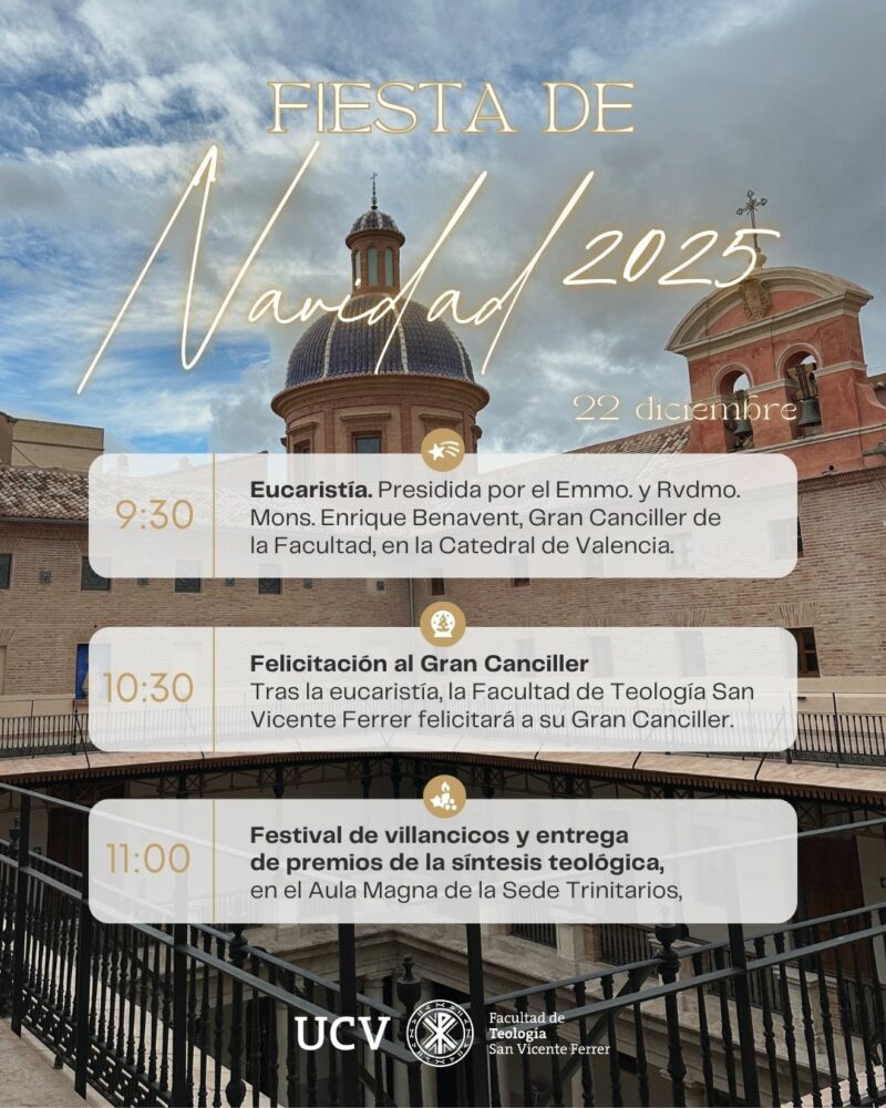 CATÓLICOS EN VALENCIA – Mons. Enrique Benavent presidirá la fiesta de Navidad de la Facultad el 22 de diciembre