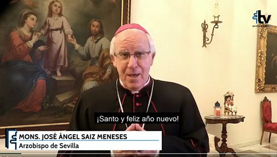 CATÓLICOS EN SEVILLA – Monseñor Saiz Meneses felicita el año nuevo con una invitación a ser constructores de paz