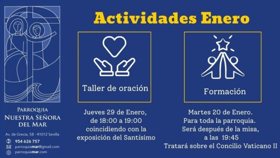 CATÓLICOS EN SEVILLA – Actividades de enero en la Parroquia Ntra. Sra. del Mar