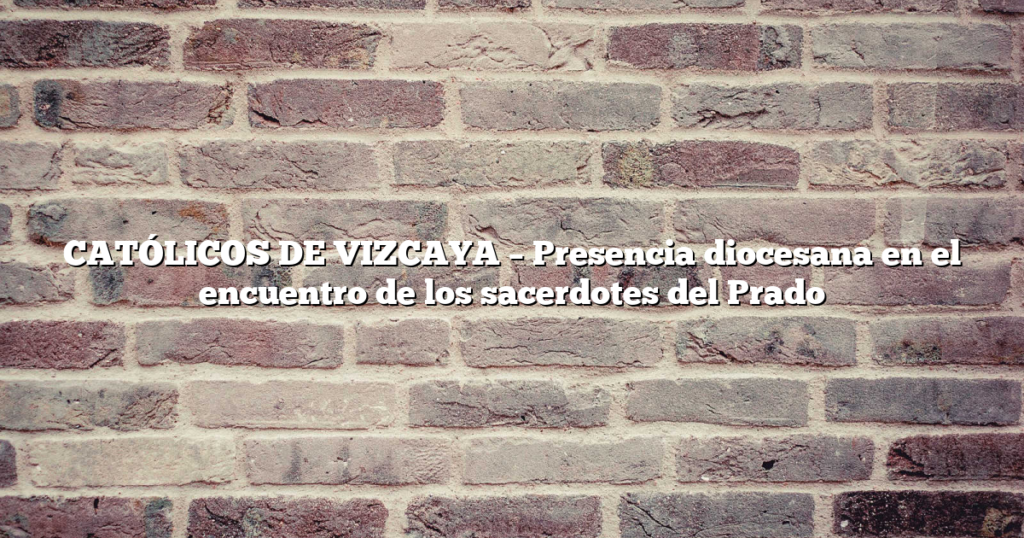 CATÓLICOS DE VIZCAYA – Presencia diocesana en el encuentro de los sacerdotes del Prado