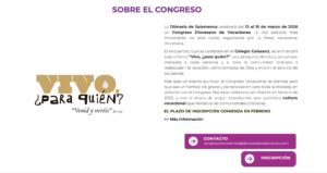 CATÓLICOS EN SALAMANCA – El Congreso Diocesano de Vocaciones abre este lunes su plazo de inscripciones