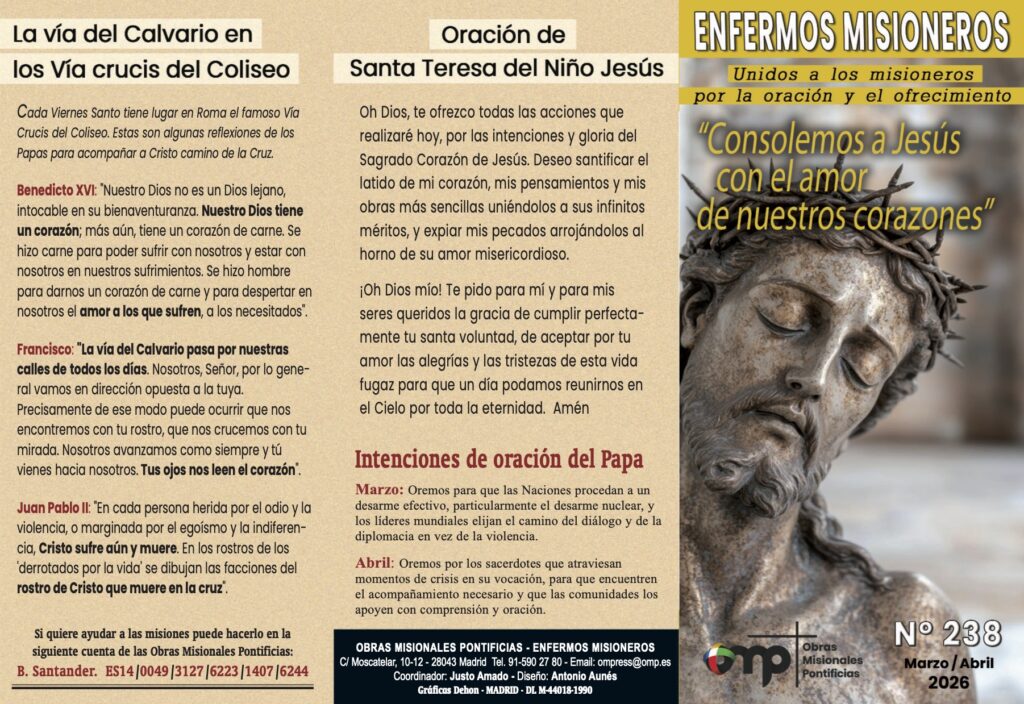 CATÓLICOS EN MADRID – Tríptico Enfermos Misioneros mar-abr 2026