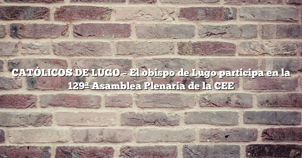 CATÓLICOS DE LUGO – El obispo de Lugo participa en la 129ª Asamblea Plenaria de la CEE