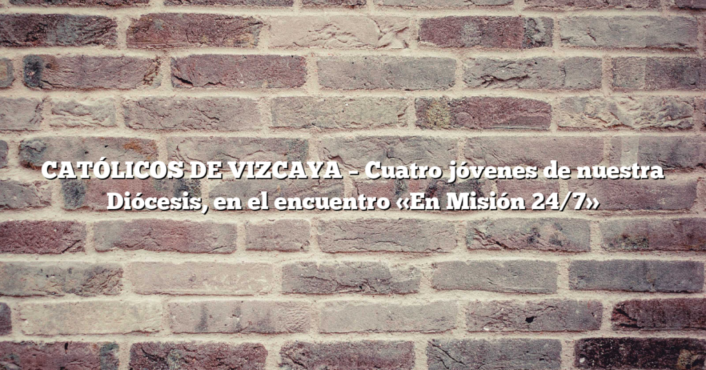 CATÓLICOS DE VIZCAYA – Cuatro jóvenes de nuestra Diócesis, en el encuentro «En Misión 24/7»