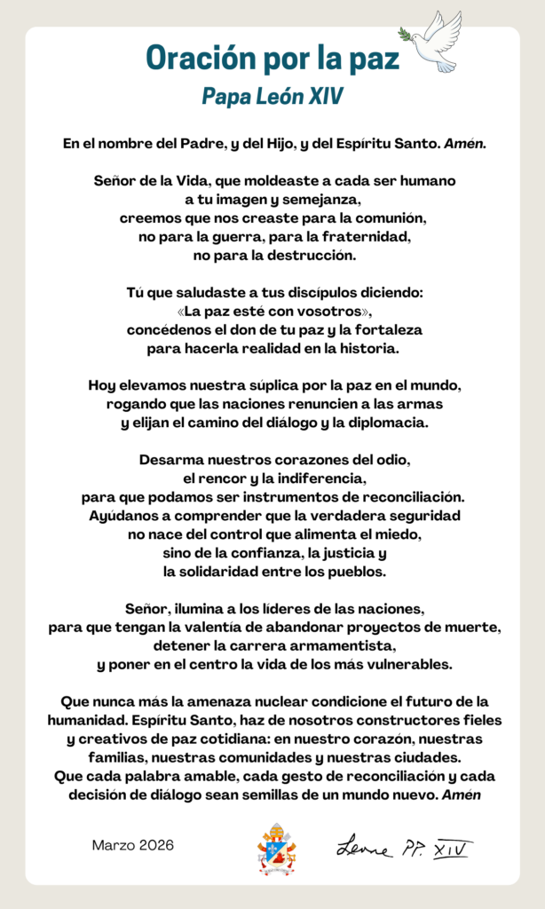CATÓLICOS EN SALAMANCA – La Diócesis se une el 11 de abril a la vigilia de oración por la paz convocada por León XIV
