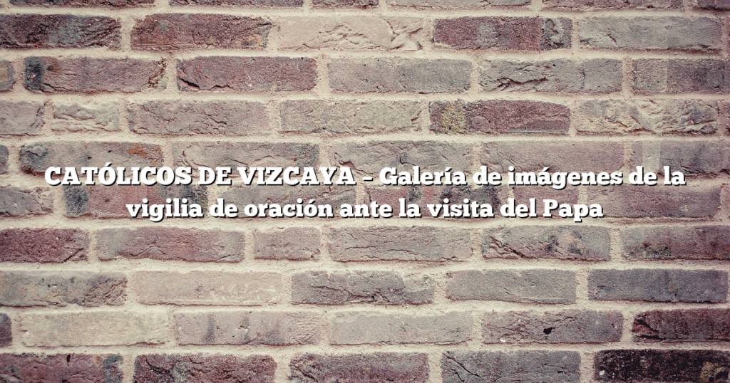 CATÓLICOS DE VIZCAYA – Galería de imágenes de la vigilia de oración ante la visita del Papa