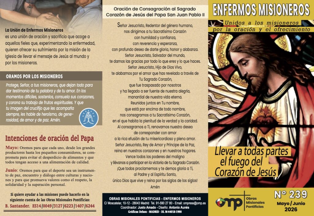 CATÓLICOS EN MADRID – Tríptico Enfermos Misioneros may-jun 2026