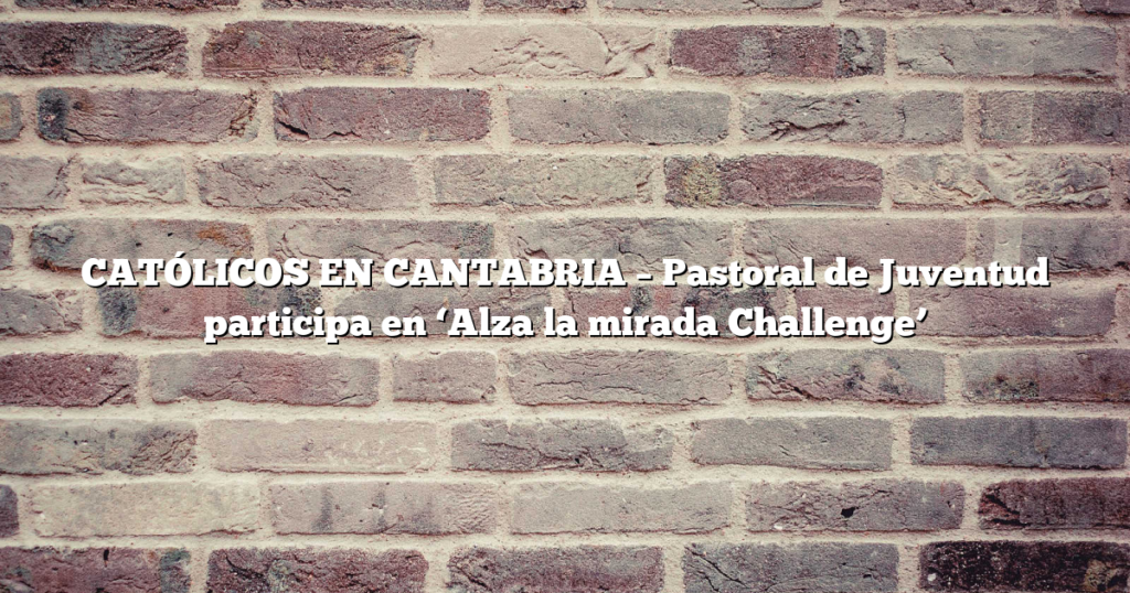 CATÓLICOS EN CANTABRIA – Pastoral de Juventud participa en ‘Alza la mirada Challenge’