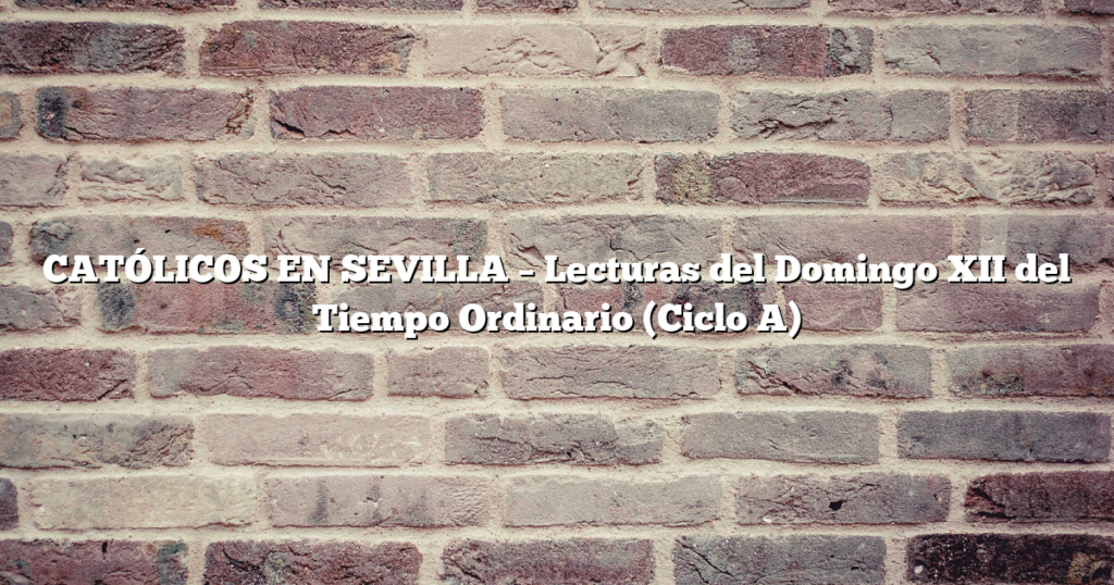 CATÓLICOS EN SEVILLA – Lecturas del Domingo XII del Tiempo Ordinario (Ciclo A)