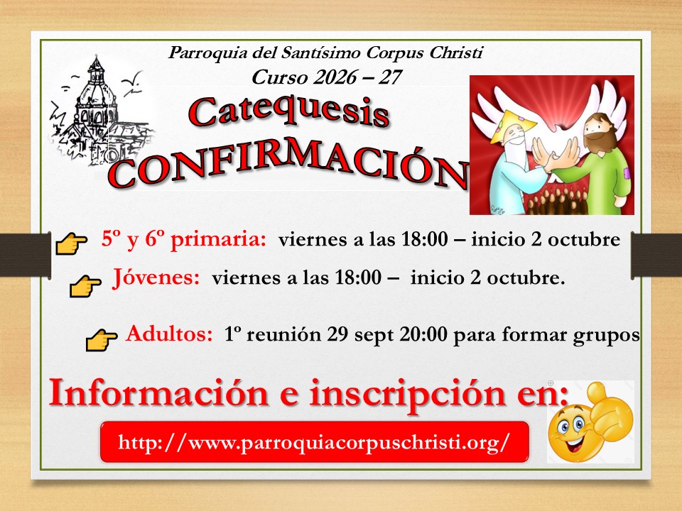 CATÓLICOS EN SEVILLA – Apúntate a Catequesis en nuestra Parroquia.