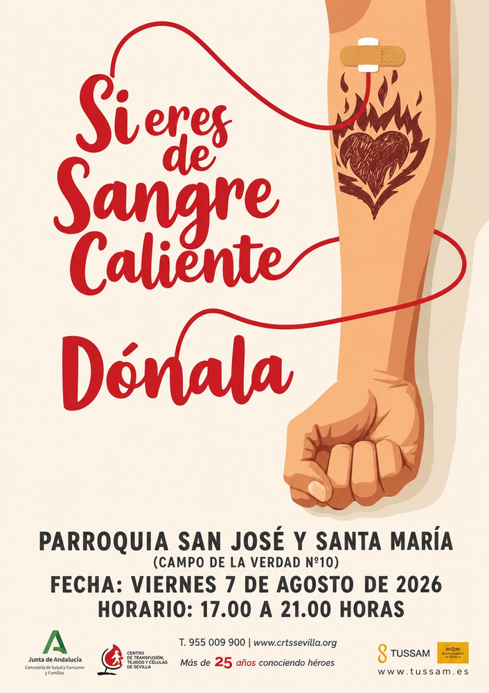 CATÓLICOS EN SEVILLA – Dona sangre en nuestra Parroquia este viernes, 7 de agosto