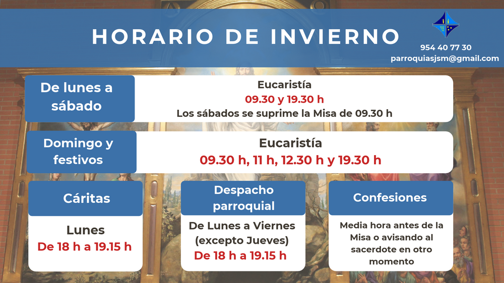 CATÓLICOS EN SEVILLA – Volvemos al Horario de Invierno a partir del 16 de septiembre