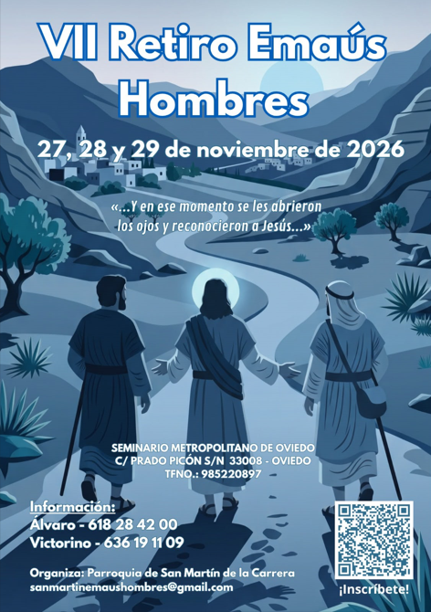 CATÓLICOS DE ASTURIAS – Nuevo retiro Emaús para hombres, del 27 al 29 de noviembre
